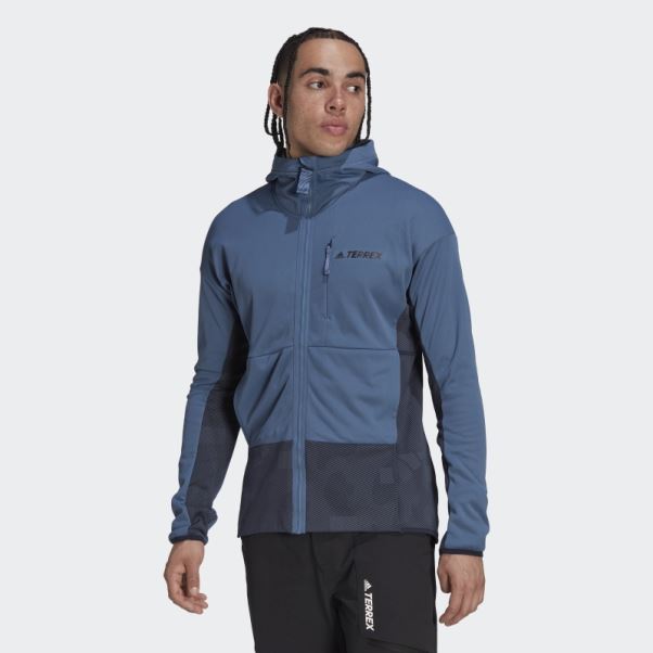 Adidas Terrex Zupahike Veste Polaire à Capuche Acier