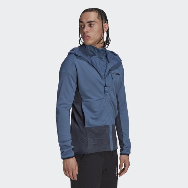 Adidas Terrex Zupahike Veste Polaire à Capuche Acier