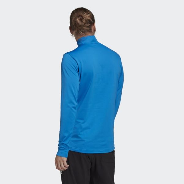 Veste Polaire Demi-zip Adidas Terrex Everyhike Bleu Shock