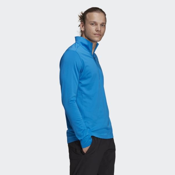 Veste Polaire Demi-zip Adidas Terrex Everyhike Bleu Shock
