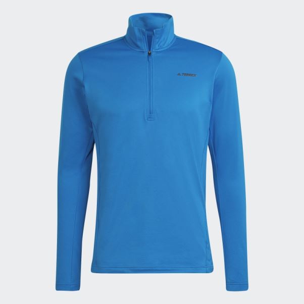 Veste Polaire Demi-zip Adidas Terrex Everyhike Bleu Shock