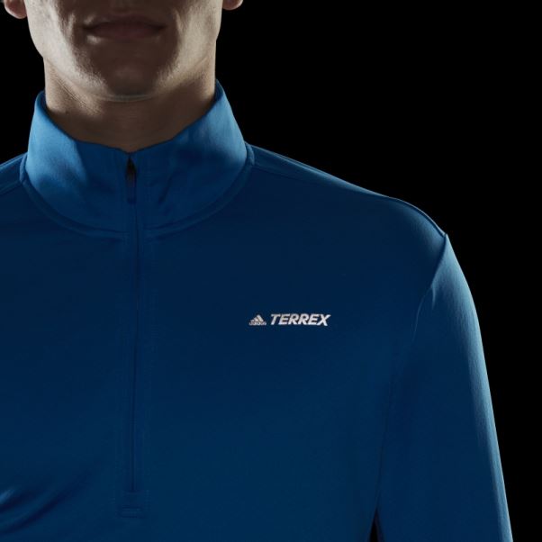 Veste Polaire Demi-zip Adidas Terrex Everyhike Bleu Shock