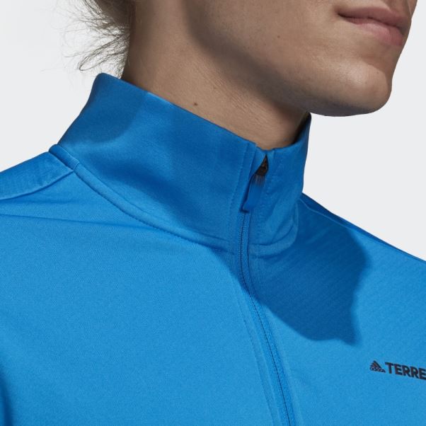 Veste Polaire Demi-zip Adidas Terrex Everyhike Bleu Shock