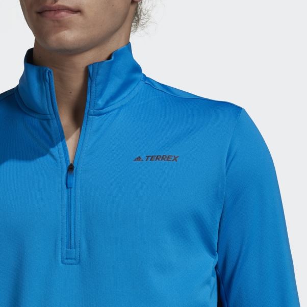 Veste Polaire Demi-zip Adidas Terrex Everyhike Bleu Shock