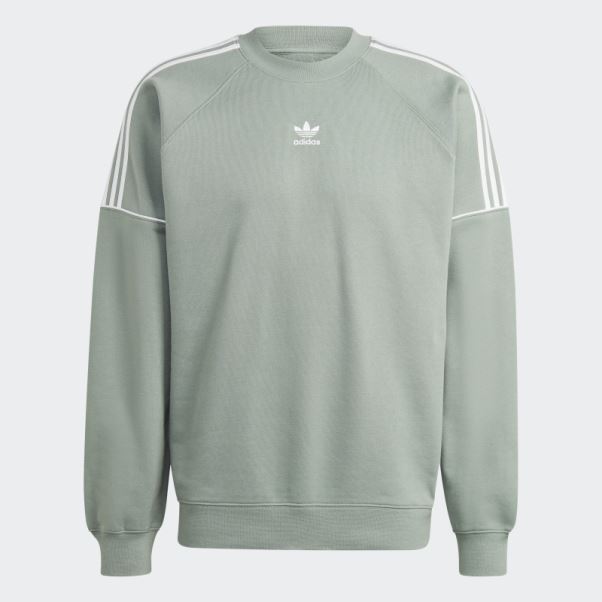 Sweat Adidas Rekive Crew Vert Argent Mode