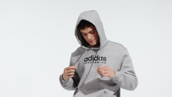 Adidas All Szn Polaire Graphique Sweat à Capuche Gris Moyen