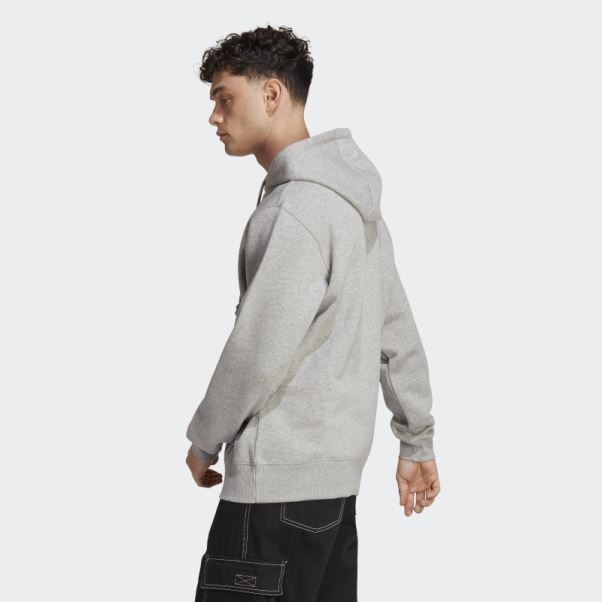 Adidas All Szn Polaire Graphique Sweat à Capuche Gris Moyen