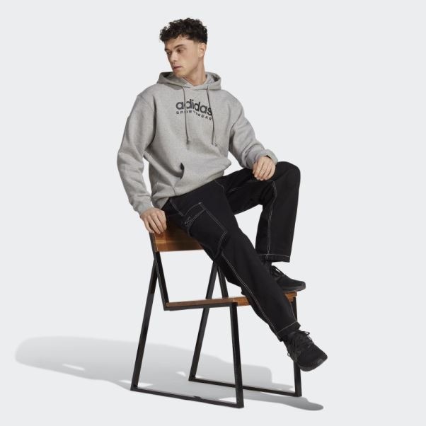 Adidas All Szn Polaire Graphique Sweat à Capuche Gris Moyen