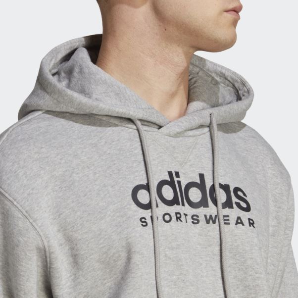 Adidas All Szn Polaire Graphique Sweat à Capuche Gris Moyen