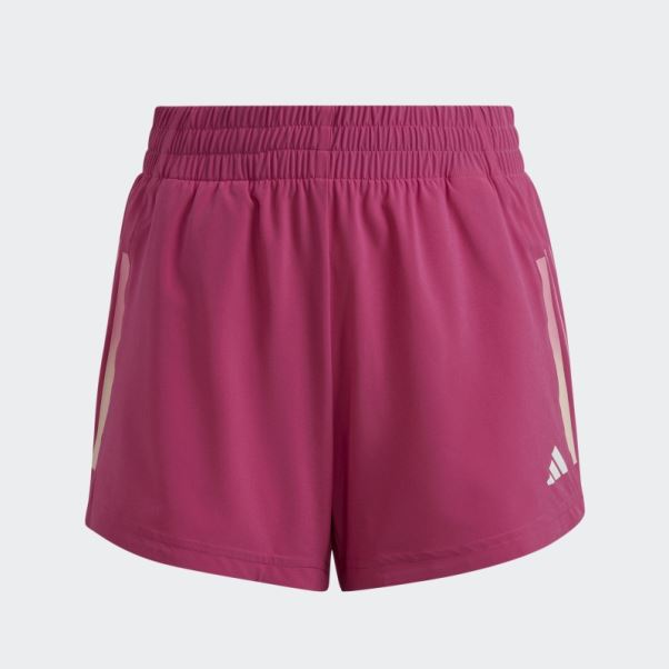 Adidas Training Aeroready Short Taille Haute Tissé à 3 Bandes Fuchsia