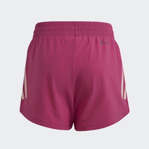 Adidas Training Aeroready Short Taille Haute Tissé à 3 Bandes Fuchsia