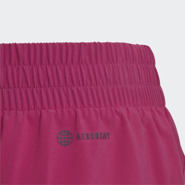 Adidas Training Aeroready Short Taille Haute Tissé à 3 Bandes Fuchsia