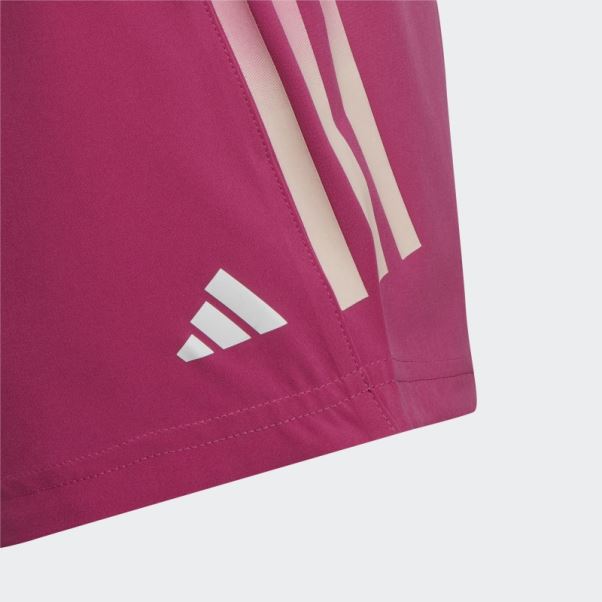 Adidas Training Aeroready Short Taille Haute Tissé à 3 Bandes Fuchsia