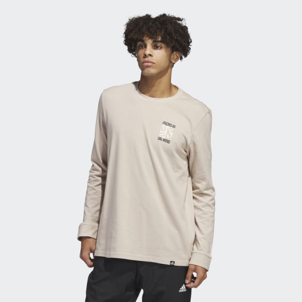 Taupe Chaud Adidas Los Angeles Graphic T-shirt à Manches Longues