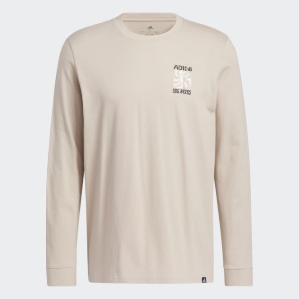 Taupe Chaud Adidas Los Angeles Graphic T-shirt à Manches Longues