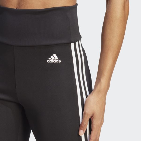 Adidas Designed To Move Legging Sport Taille Haute 3 Bandes 3/4 Blanc élégant