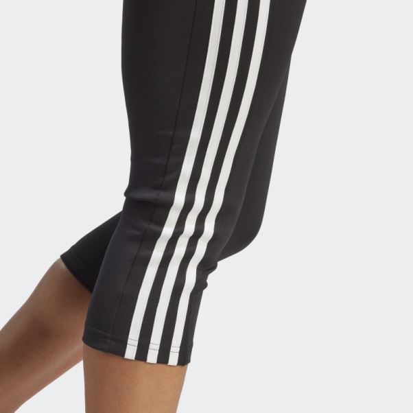Adidas Designed To Move Legging Sport Taille Haute 3 Bandes 3/4 Blanc élégant