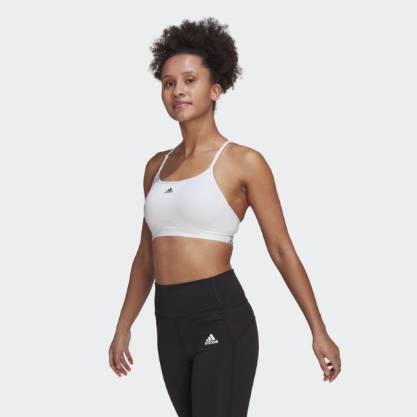 Soutien-gorge Léger Adidas Aeroreact Training Blanc