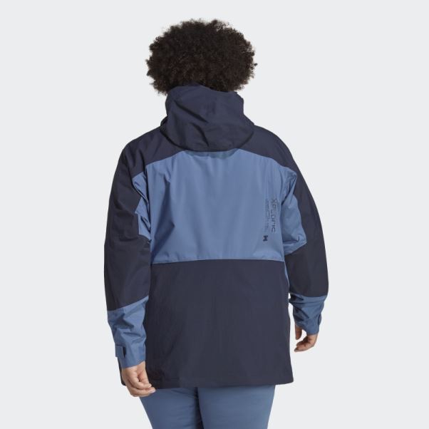 Veste De Randonnée Adidas Terrex Xploric Rain.rdy (taille Plus) Acier