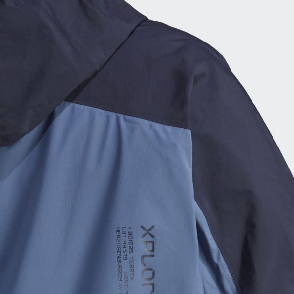 Veste De Randonnée Adidas Terrex Xploric Rain.rdy (taille Plus) Acier