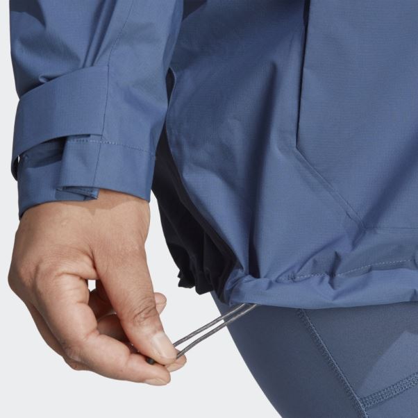 Veste De Randonnée Adidas Terrex Xploric Rain.rdy (taille Plus) Acier
