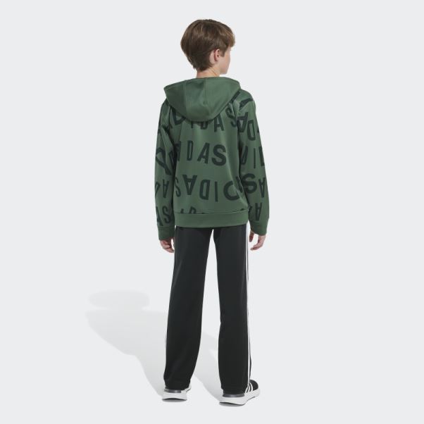 Adidas Sweat à Capuche Vert Oxide Lineage Love