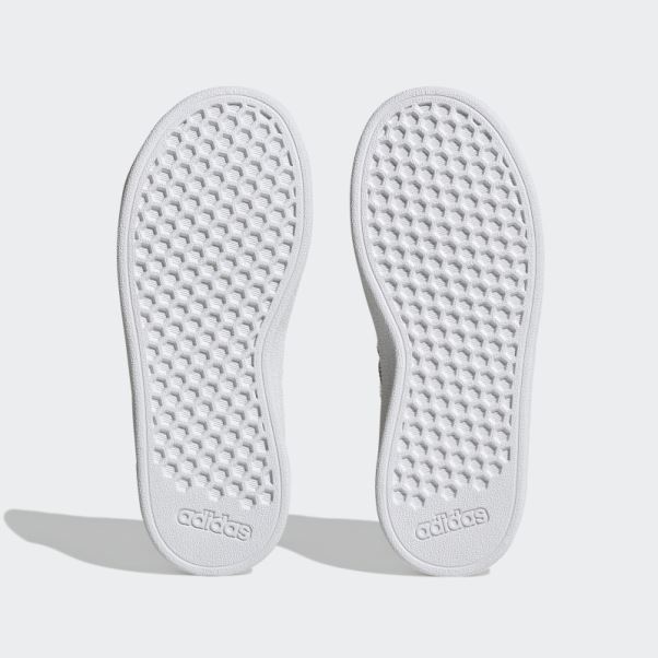 Adidas Grand Court Durable Lifestyle Court Chaussures à Lacets élastiques Et Sangle Supérieure Or Mat