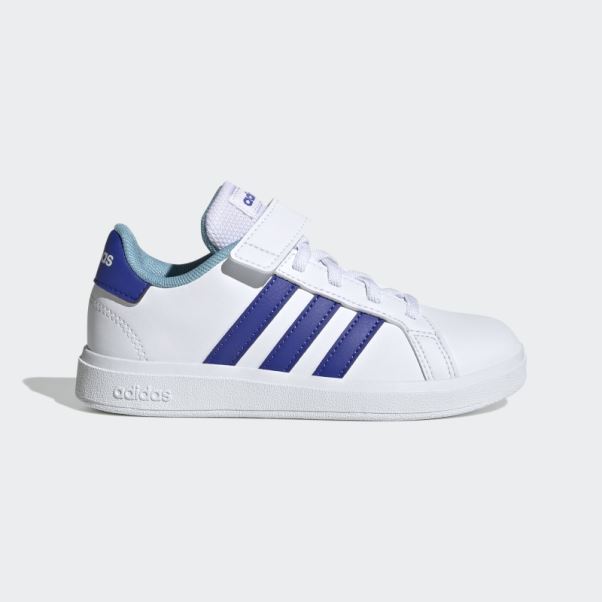 Adidas Grand Court Court Chaussures à Lacets élastiques Et Sangle Supérieure Bleu