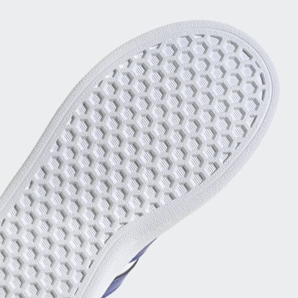 Chaussures Grand Court Court à Lacets élastiques Et Sangle Supérieure Blanc Adidas