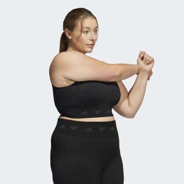 Soutien-gorge Léger Adidas Aeroknit Light-support (taille Plus) Noir
