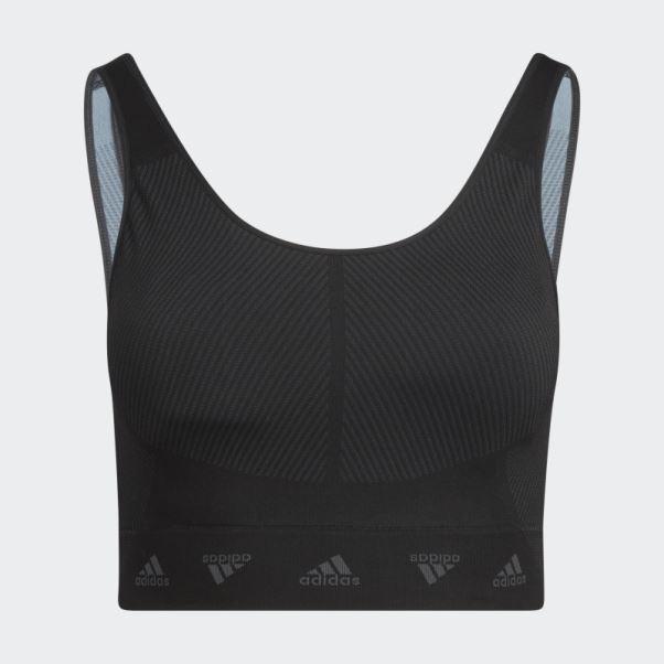 Soutien-gorge Léger Adidas Aeroknit Light-support (taille Plus) Noir