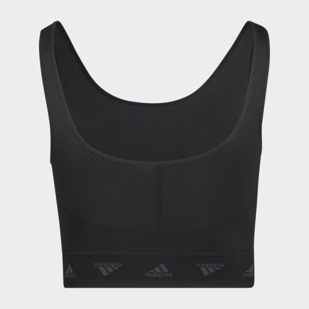 Soutien-gorge Léger Adidas Aeroknit Light-support (taille Plus) Noir