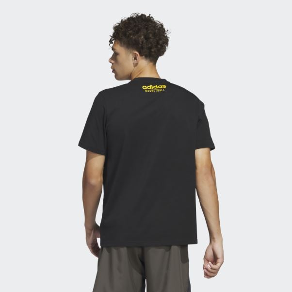 Adidas Pass Rock Basketball Graphique Tee Noir
