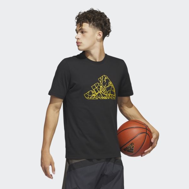 Adidas Pass Rock Basketball Graphique Tee Noir