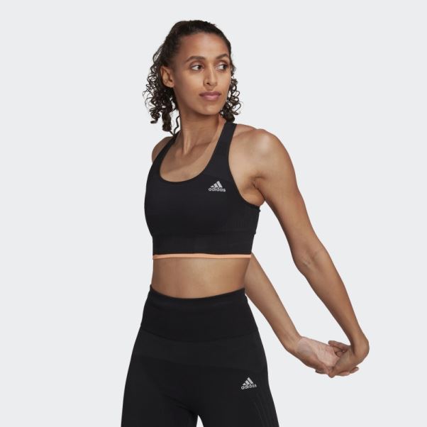Soutien-gorge En Laine Mérinos Sans Couture Adidas Running Medium-support Noir