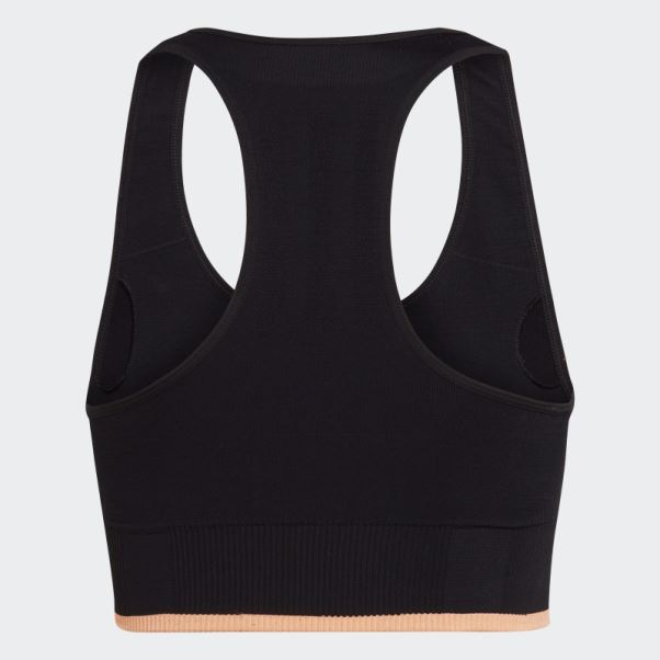 Soutien-gorge Adidas Running Medium-support Sans Coutures En Laine Mérinos Noir