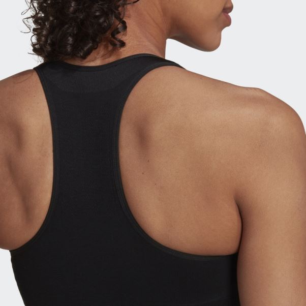 Soutien-gorge Adidas Running Medium-support Sans Coutures En Laine Mérinos Noir