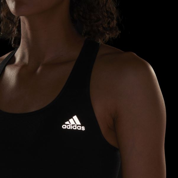 Soutien-gorge Adidas Running Medium-support Sans Coutures En Laine Mérinos Noir