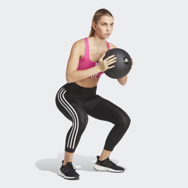 Soutien-gorge D'entraînement à Maintien Moyen Adidas Fuchsia Powerimpact