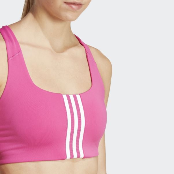 Soutien-gorge D'entraînement à Maintien Moyen Adidas Fuchsia Powerimpact