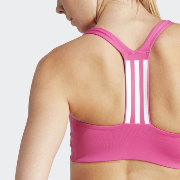 Soutien-gorge D'entraînement à Maintien Moyen Adidas Fuchsia Powerimpact