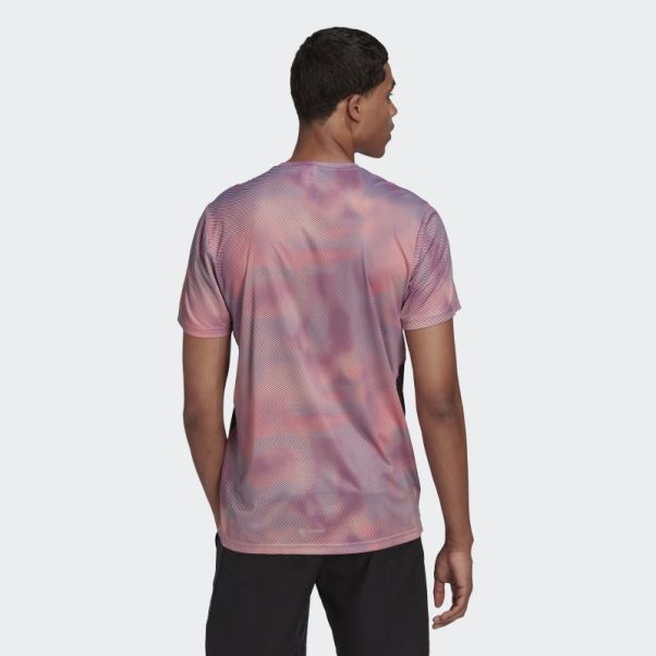 Adidas Possède Le T-shirt Colorblock Run Orange