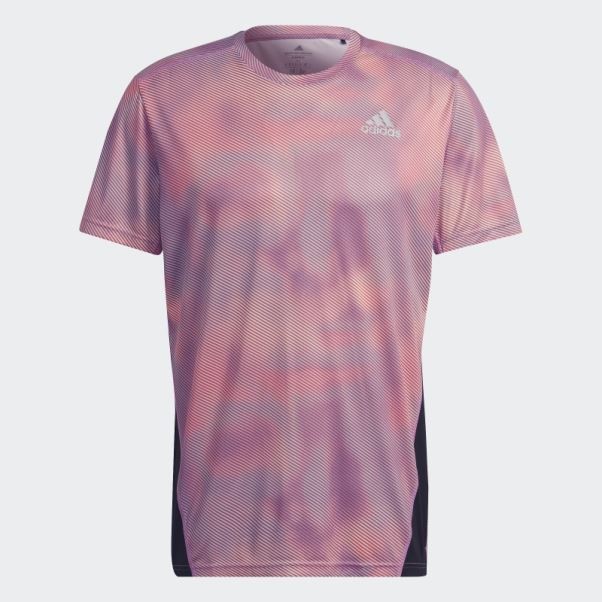 Adidas Possède Le T-shirt Colorblock Run Orange