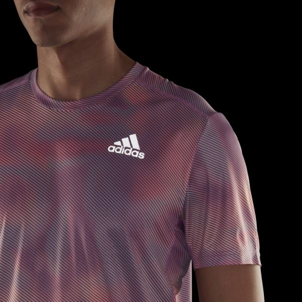 Adidas Possède Le T-shirt Colorblock Run Orange