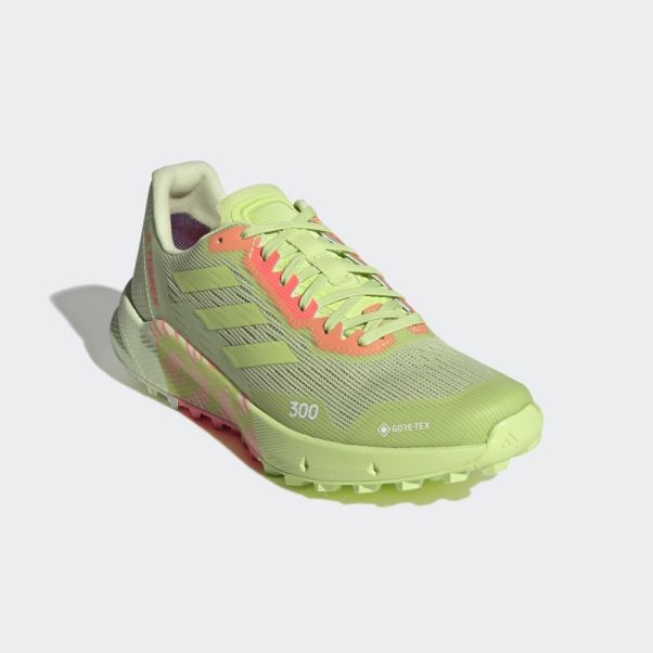 Terrex Agravic Flow 2.0 Gore-tex Chaussures De Course Sur Sentier Citron Vert Adidas