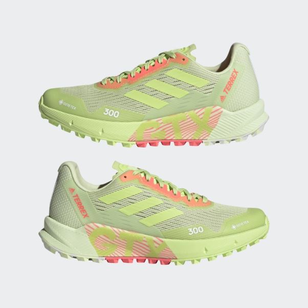 Terrex Agravic Flow 2.0 Gore-tex Chaussures De Course Sur Sentier Citron Vert Adidas