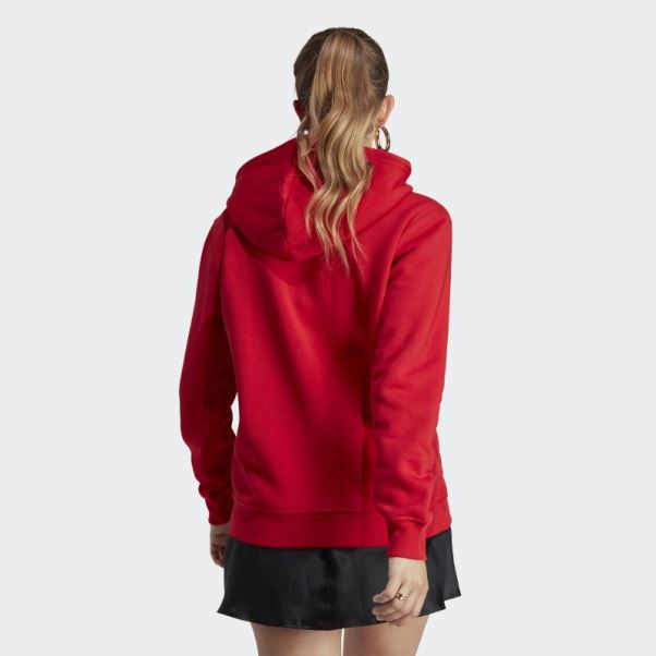 Sweat à Capuche Polaire Adidas Scarlet Adicolor Essentials