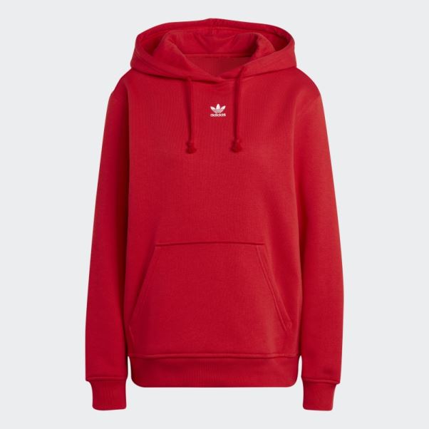 Sweat à Capuche Polaire Adidas Scarlet Adicolor Essentials