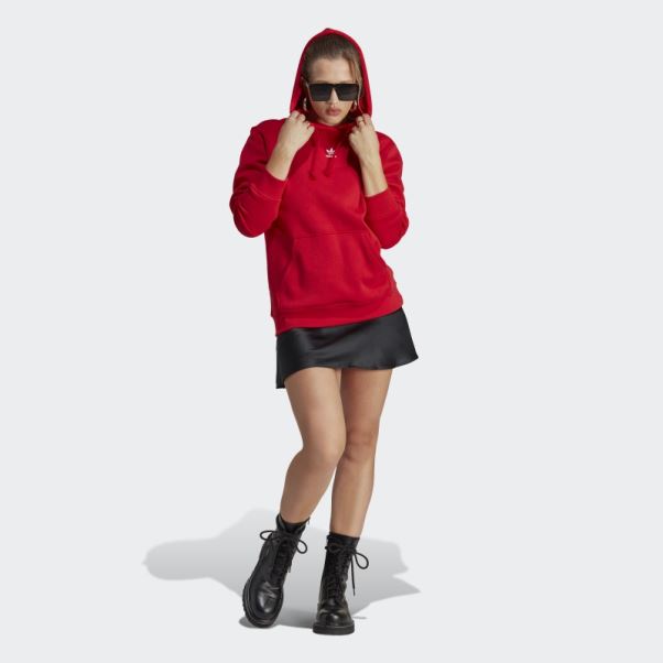 Sweat à Capuche Polaire Adidas Scarlet Adicolor Essentials