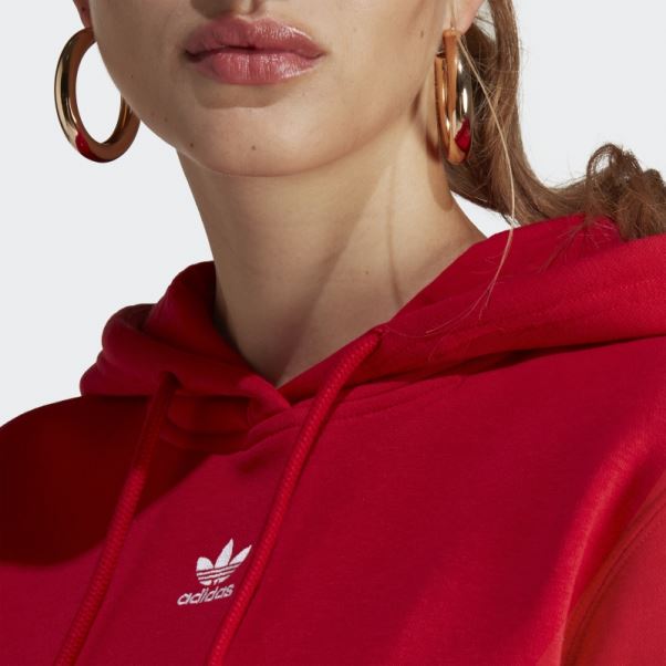 Sweat à Capuche Polaire Adidas Scarlet Adicolor Essentials